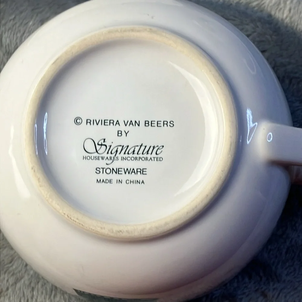 Riviera Van Beers by Signature Stoneware Sunflower Teacup & Saucer Set Set of 2 - Picture 13 of 13